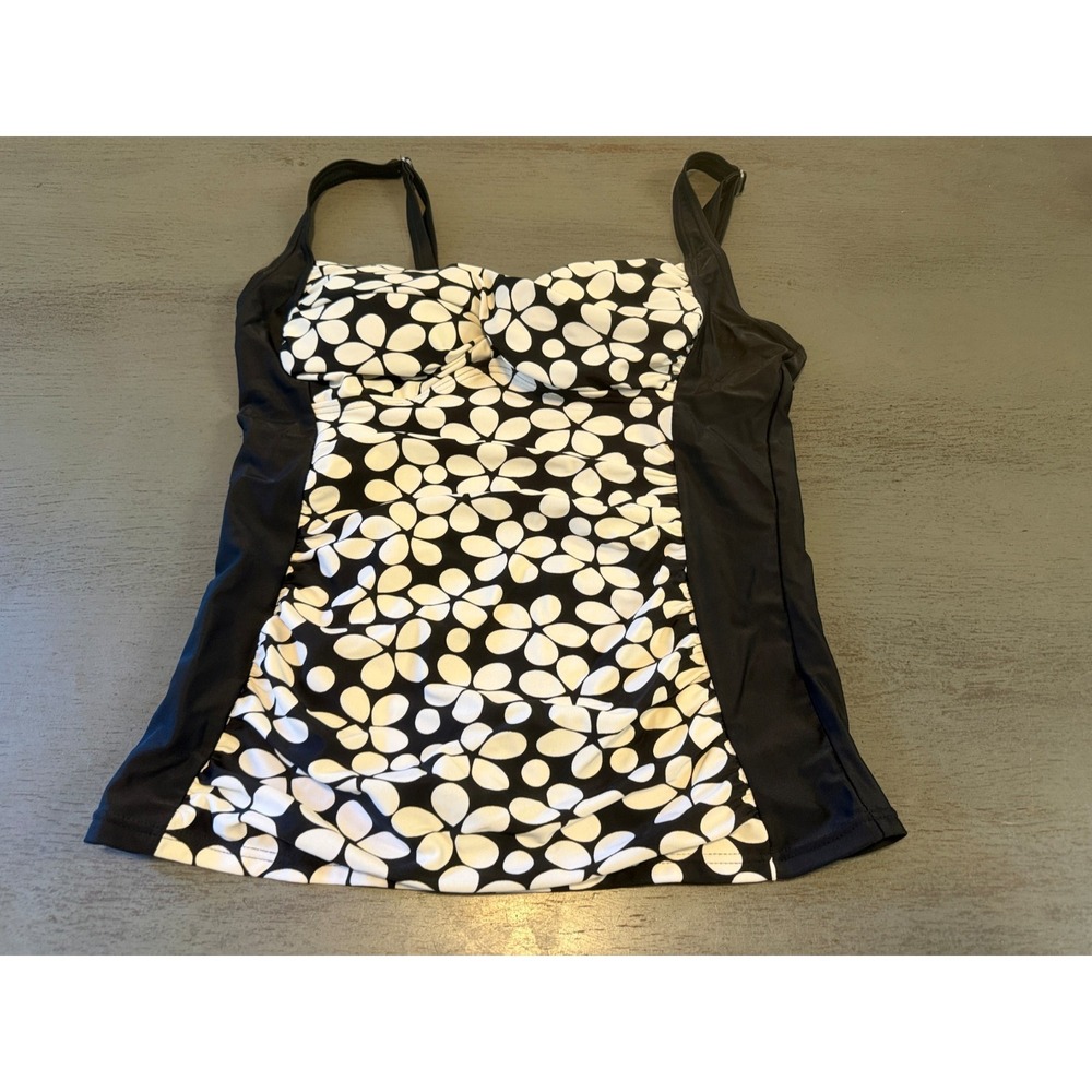 black white OCTOPUS  swimsuit top tankini size 14